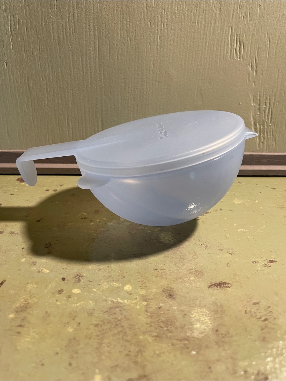 Tupperware onion/tomato keeper. Forget-me-not